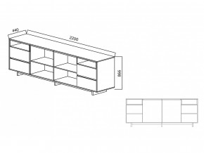 Комодино Moderno-2200 Ф6 в Каменске-Уральском - kamensk-uralskij.magazinmebel.ru | фото - изображение 4