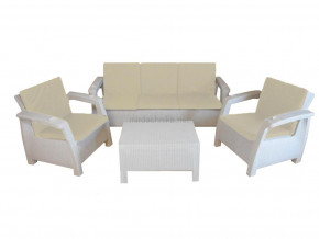 Комплект уличной мебели Yalta Premium Terrace Triple Set белый в Каменске-Уральском - kamensk-uralskij.magazinmebel.ru | фото