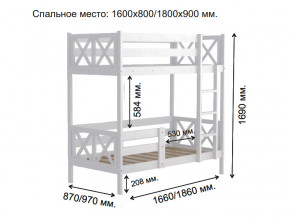 Кровать 2-х ярусная Аист-2 Классика белый 1600х800 мм в Каменске-Уральском - kamensk-uralskij.magazinmebel.ru | фото - изображение 2