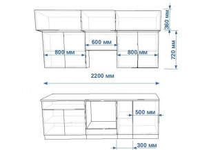 Кухонный гарнитур арт 1 Тальк Дуб сонома 2200 мм в Каменске-Уральском - kamensk-uralskij.magazinmebel.ru | фото - изображение 2